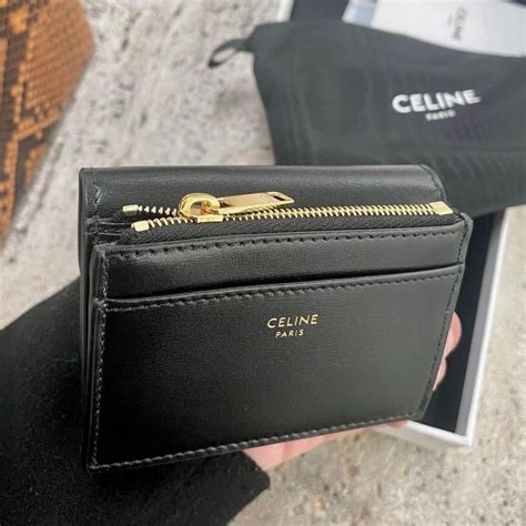 celine triomphe card wallet|celine triomphe compact wallet.